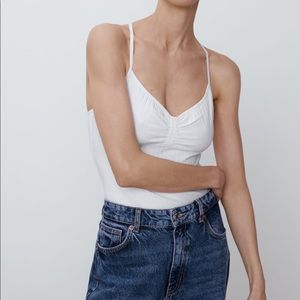 Zara Bodysuit - White ribbed